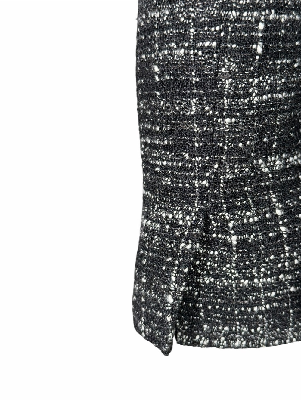Nanette Lepore Black Tweed Jacket Linen Fringe Zip Made in USA Size 8 Preppy - Picture 7 of 10